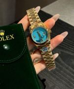 Rolex Datejust replica with 904L stainless steel 31mm Imported Movement Blue Dial Women Watch